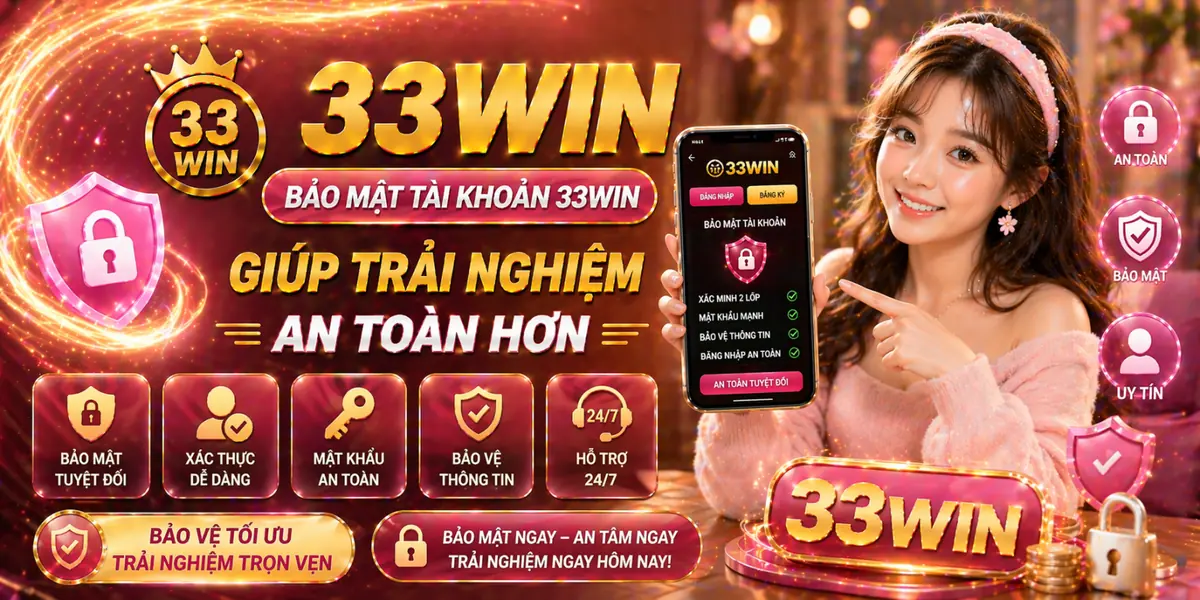 Bảo mật tài khoản 33Win giúp trải nghiệm an toàn hơn